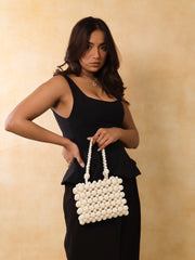 White Pearl Hand Bag